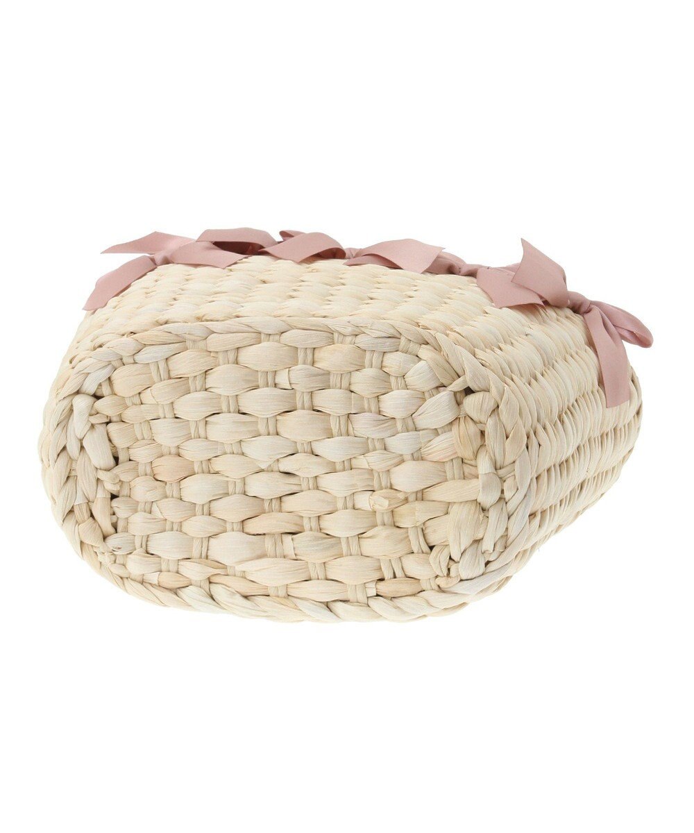 Maison de FLEUR パールハンドルメイズリボンカゴバッグ 