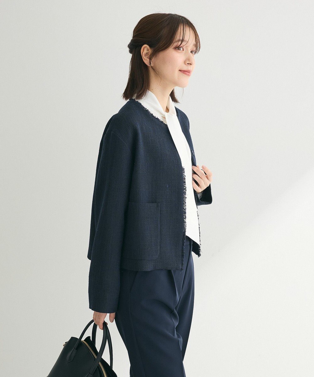 Green Parks ef-de ツイードノーカラージャケット 