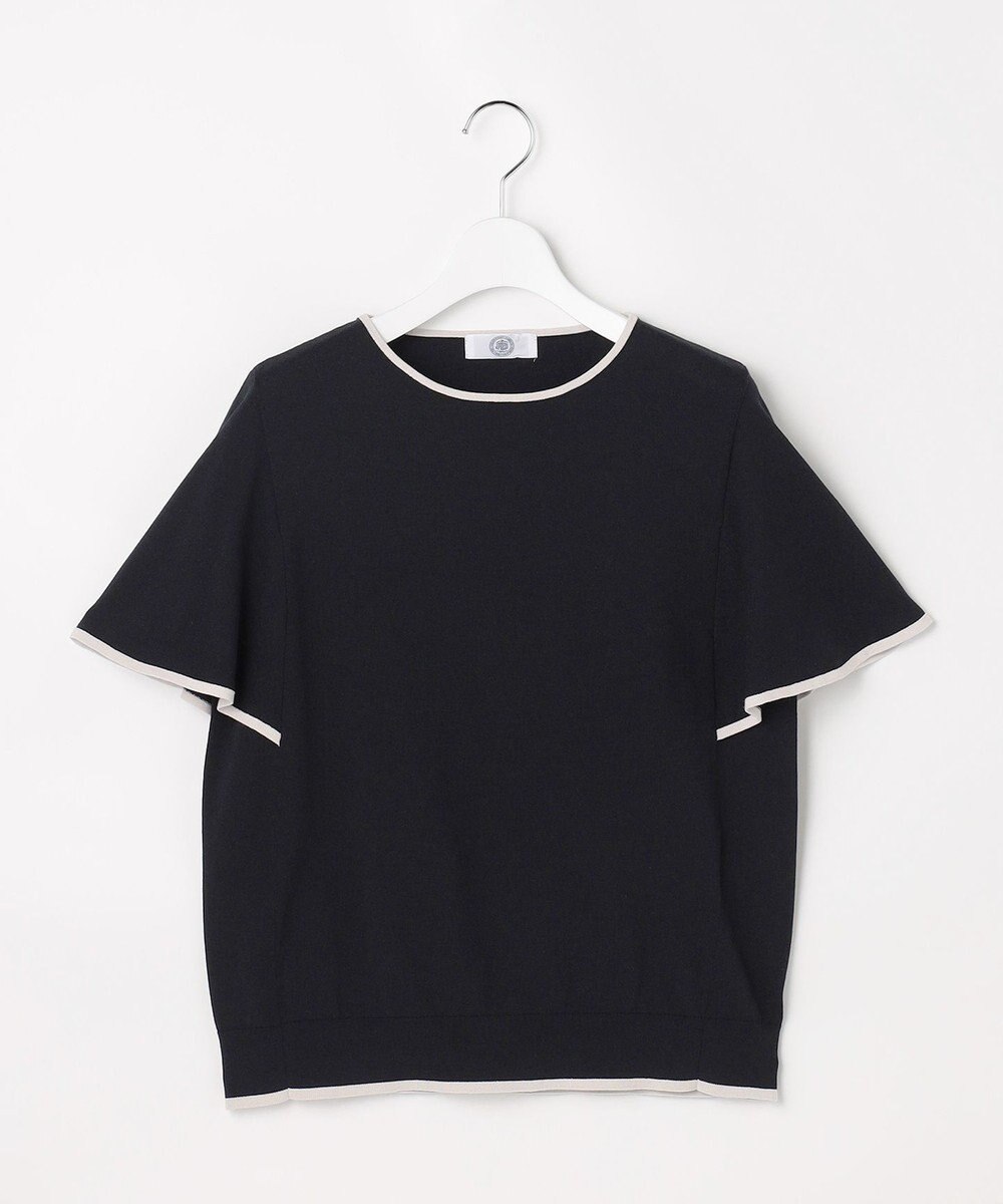 J.PRESS LADIES COOL MINT COTTON POLYESTER フレアスリーブ ニット プルオーバー 