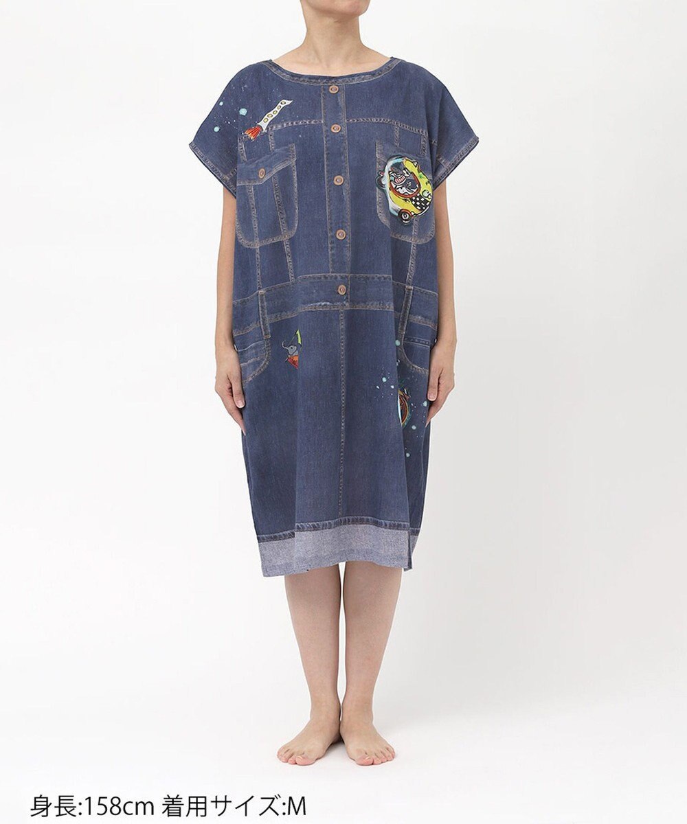 tsumori chisato SLEEP ツモリチサト トップス ルームウエア 3分袖 半袖 綿100%(本体) 楊柳素材 チュニック レディース UNT148 /ワコール 