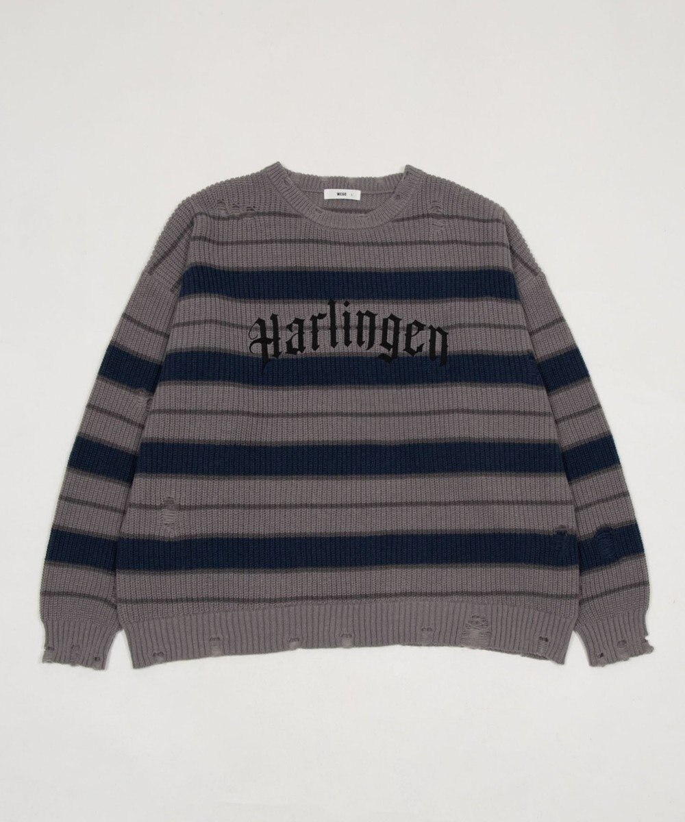 WEGO 【ユニセックス着用ITEM】アゼアミボーダーニットプルオーバー 