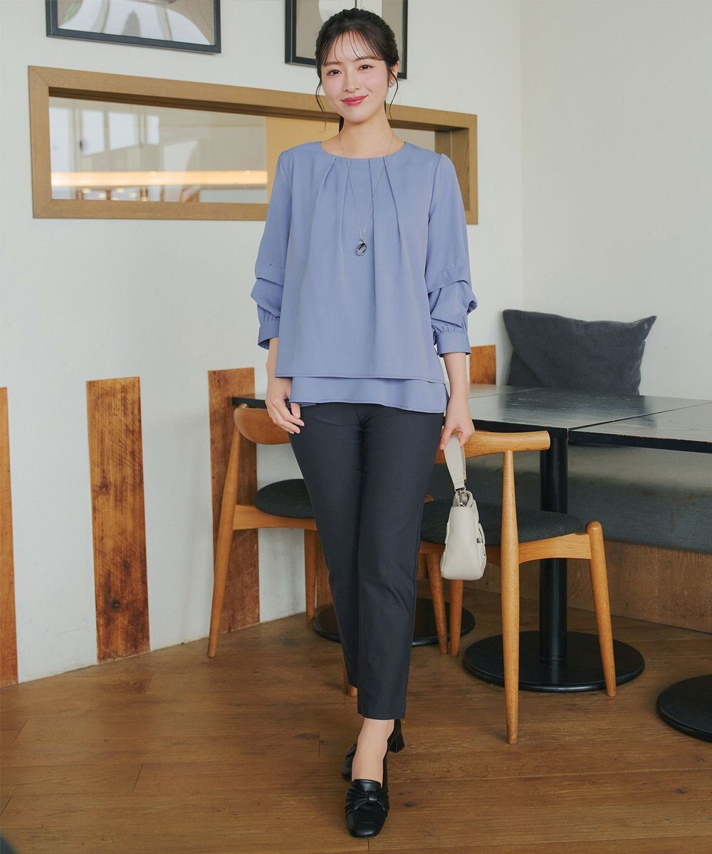 Tiaclasse つまみタック袖レイヤードブラウス 