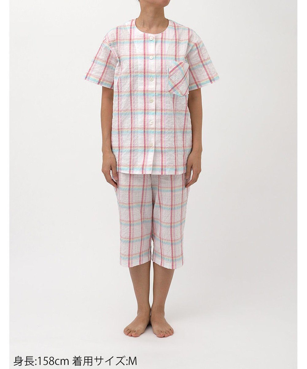 ワコール／睡眠科学 パジャマ 5分袖 半袖 7分丈 綿混(本体) 上下セット 前開き レディース YDT142 睡眠科学／ワコール 