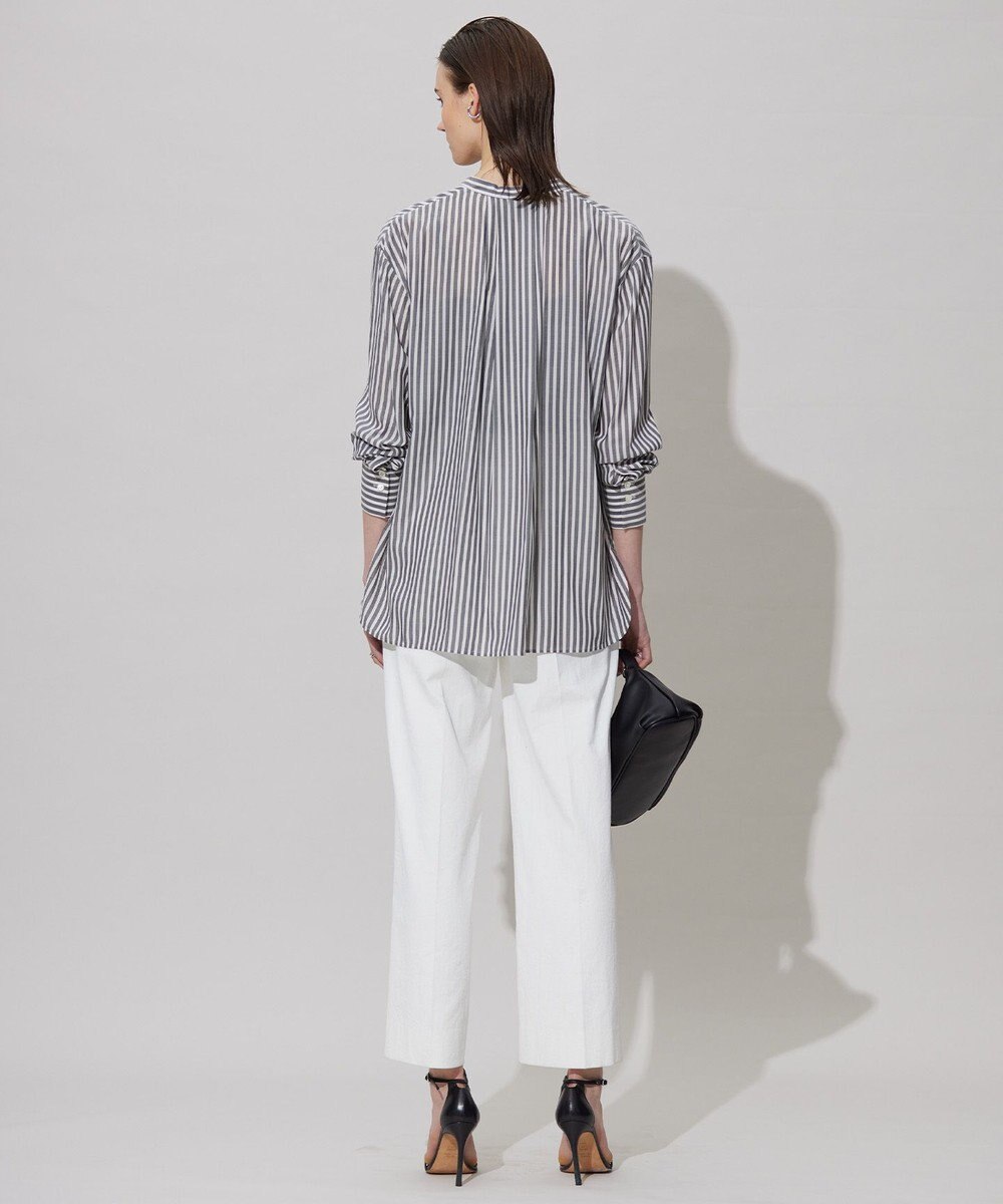 ICB 【洗える】キュプラローンストライプ シャツ 