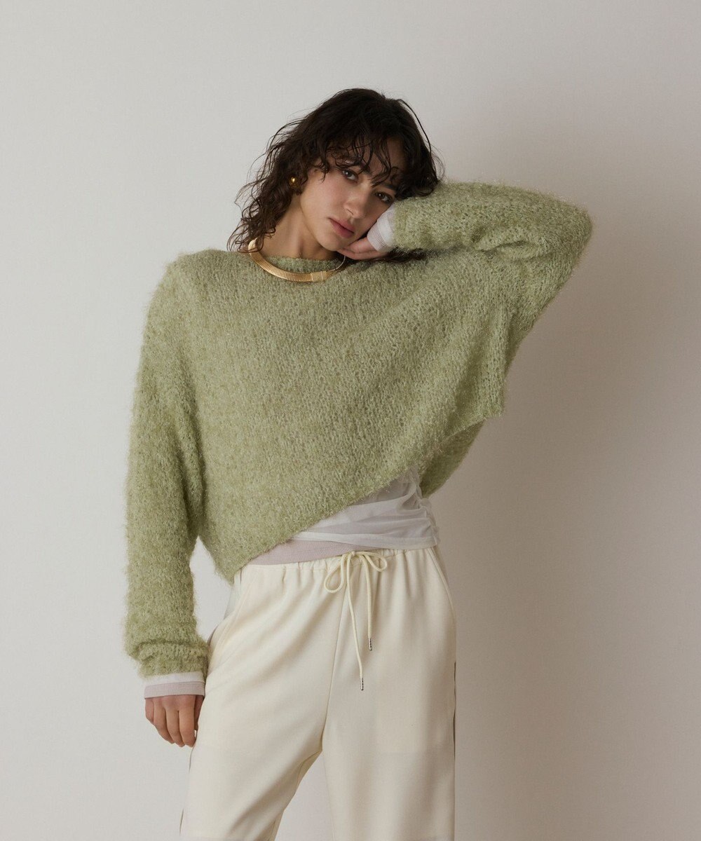 GRACE CONTINENTAL フィルムヤーンニットトップ 