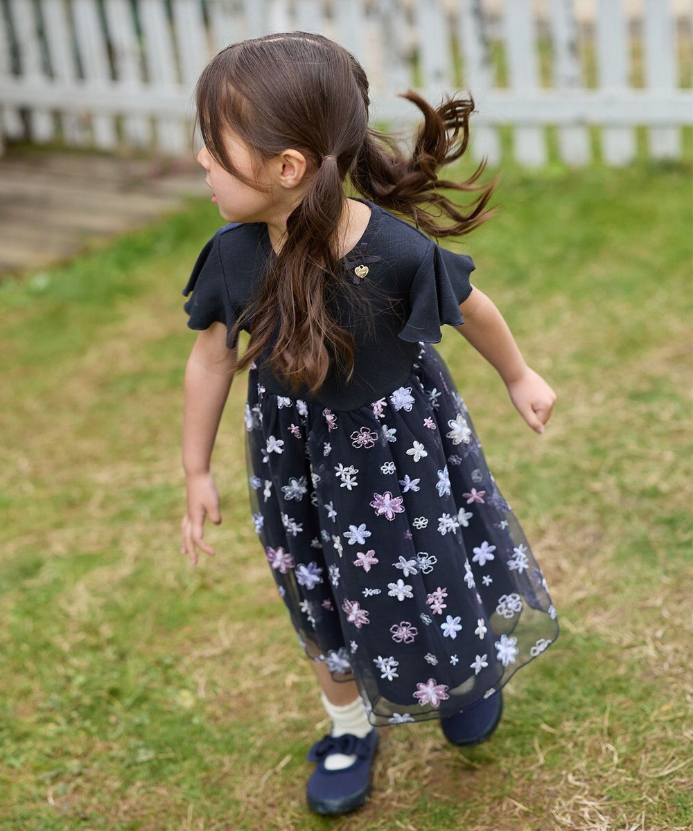 ANY KIDS 刺繍チュールワンピース 