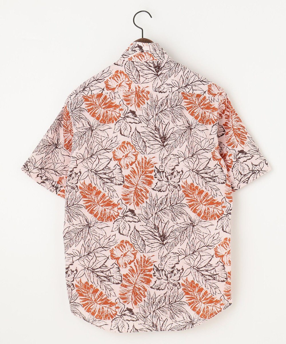 JOSEPH ABBOUD 【サスティナブルな麻混】コットンリヨセルリネンリーフプリント 半袖シャツ 