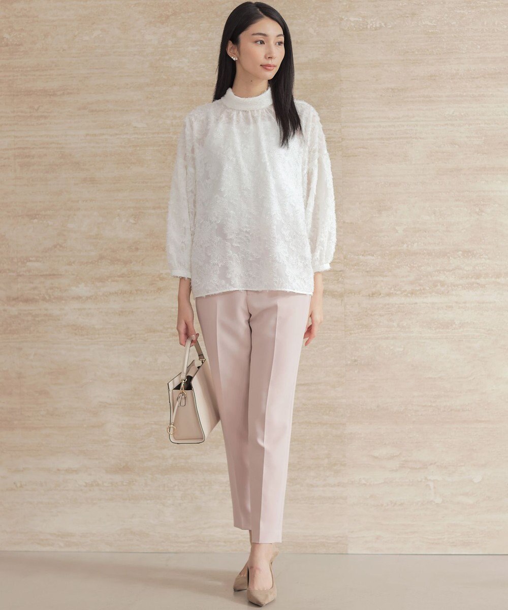 組曲 L 【KUMIKYOKU NAVY / 前後着用可】ヘアリーシフォン ブラウス 