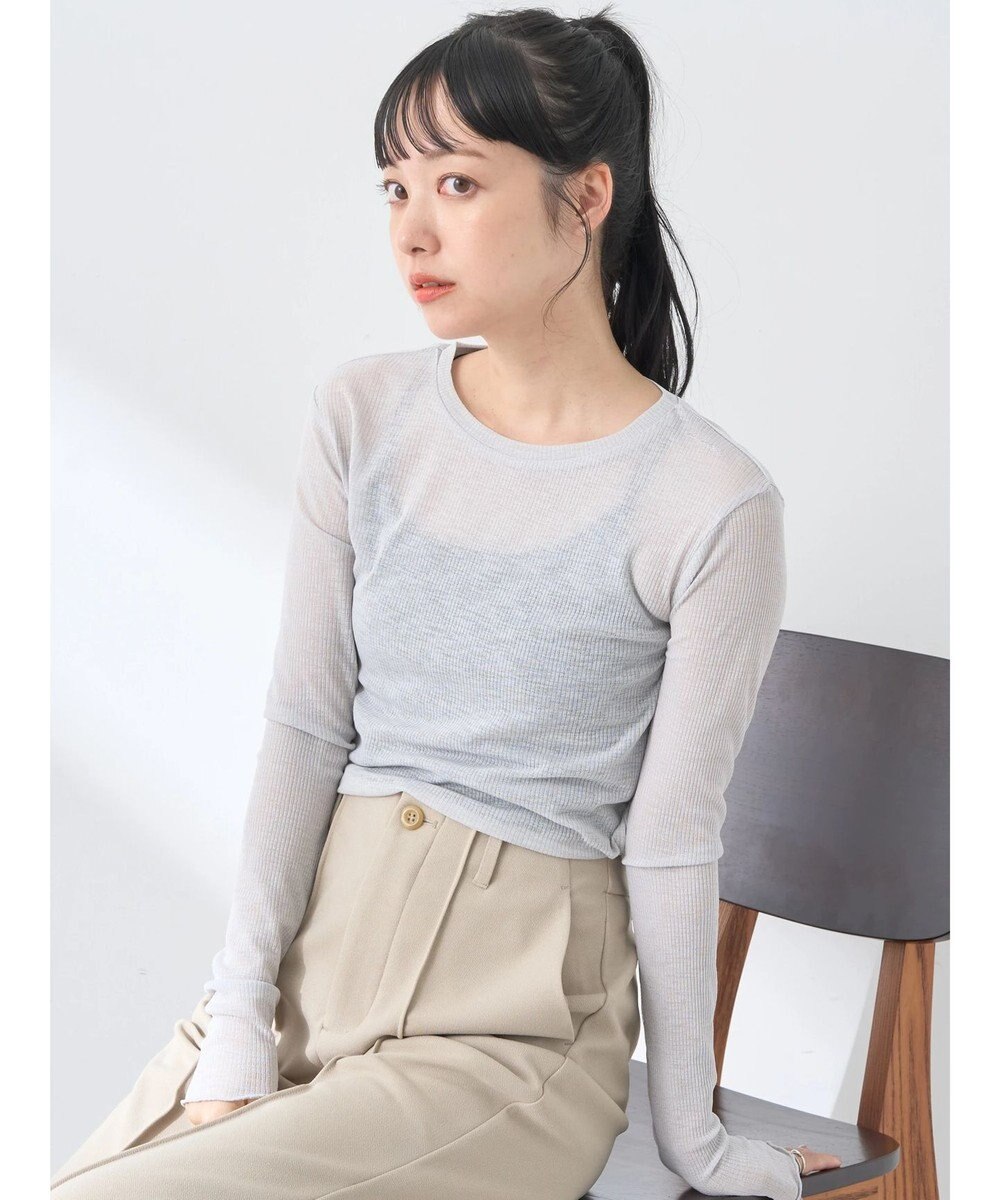 earth music&ecology シアーリブロゴ刺繍プルオーバー 