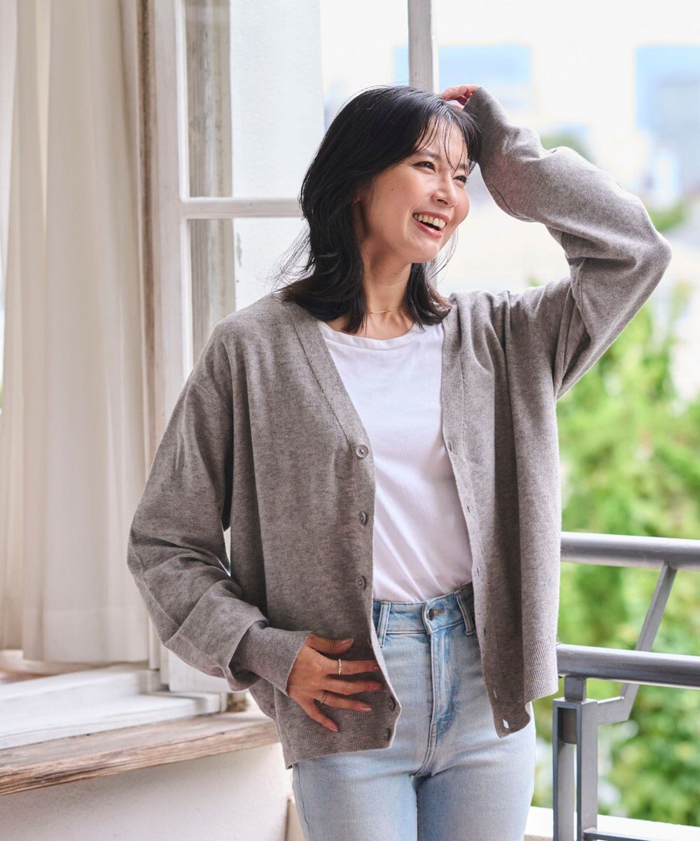 WEGO 【WEB限定/2025年秋冬新作//洗濯可/MLサイズ展開/ユニセックス着用ITEM】ドロップショルダーカーディガン 