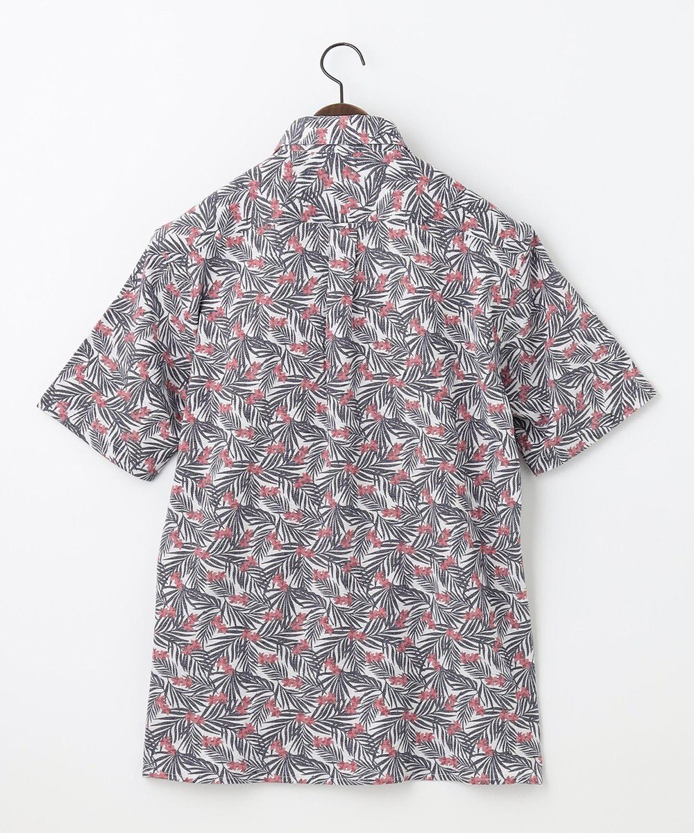 JOSEPH ABBOUD 【リネン素材/清涼感/吸水速乾】リネンハニカムプリント 半袖 シャツ 