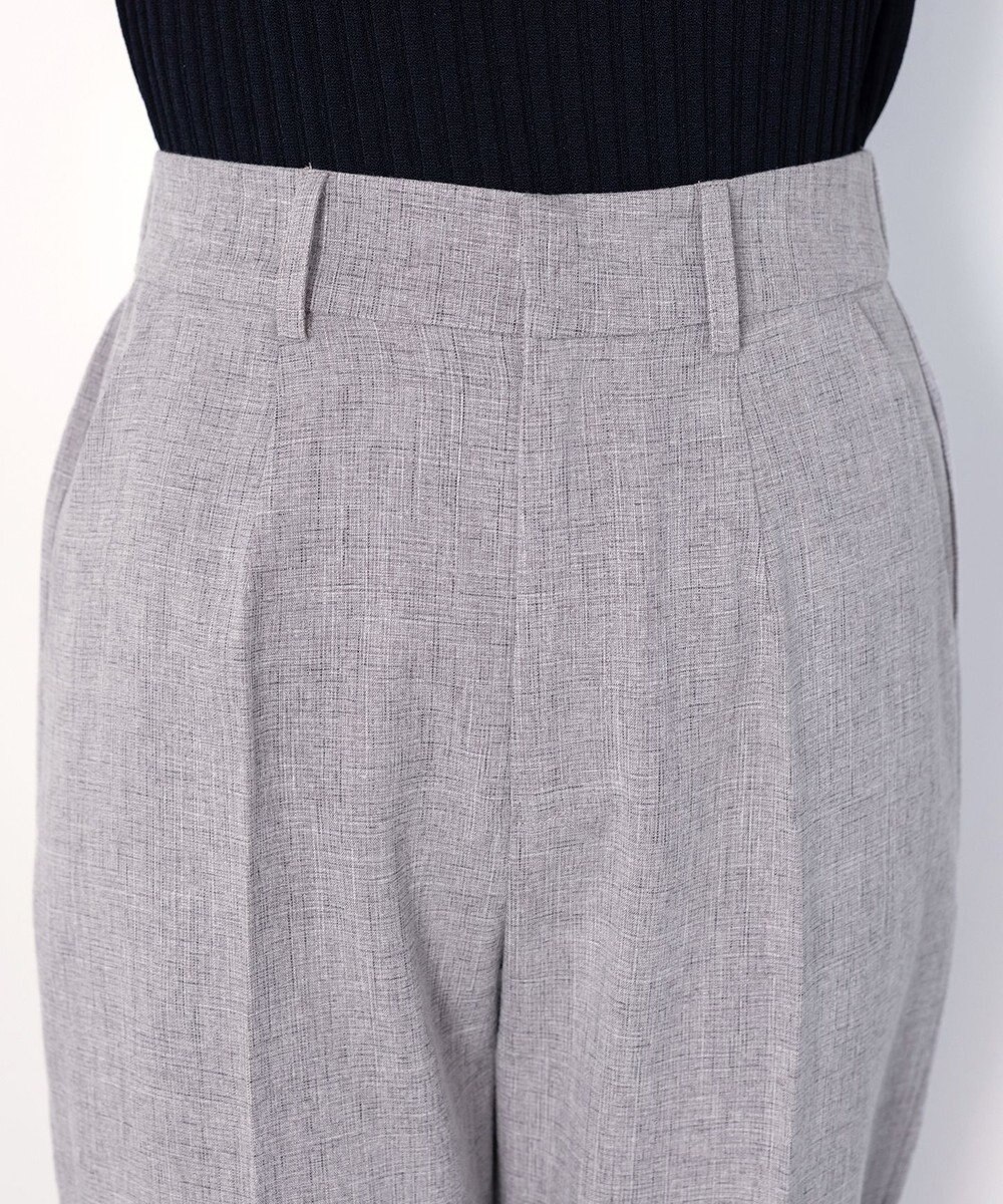 Tiaclasse 【セットアップ可・洗える】麻調薄地ストレートパンツ 