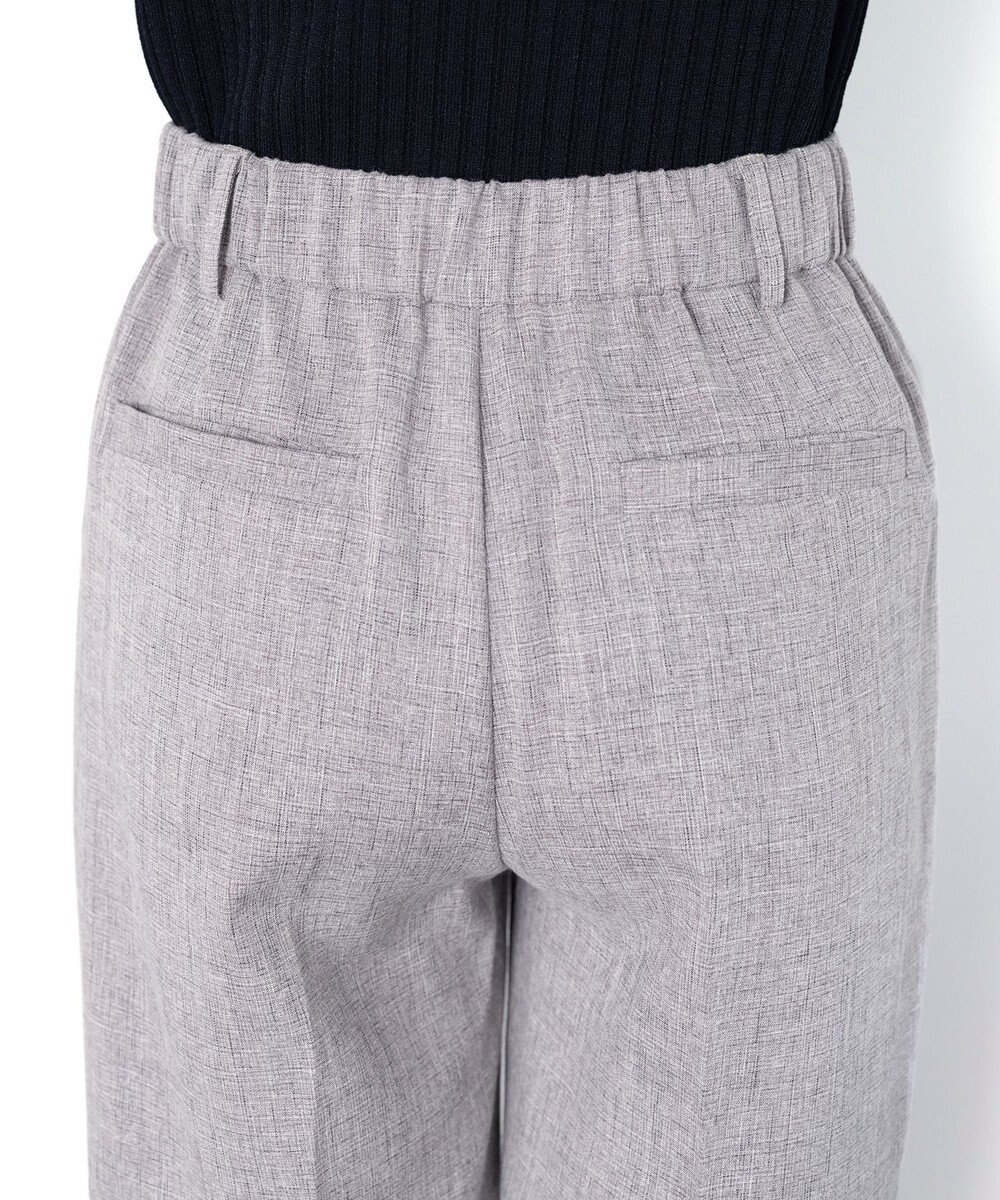Tiaclasse 【セットアップ可・洗える】麻調薄地ストレートパンツ 