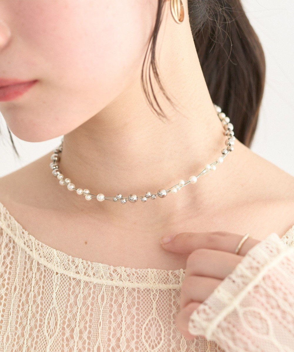 earth music&ecology パールＭＩＸスライドネックレス 