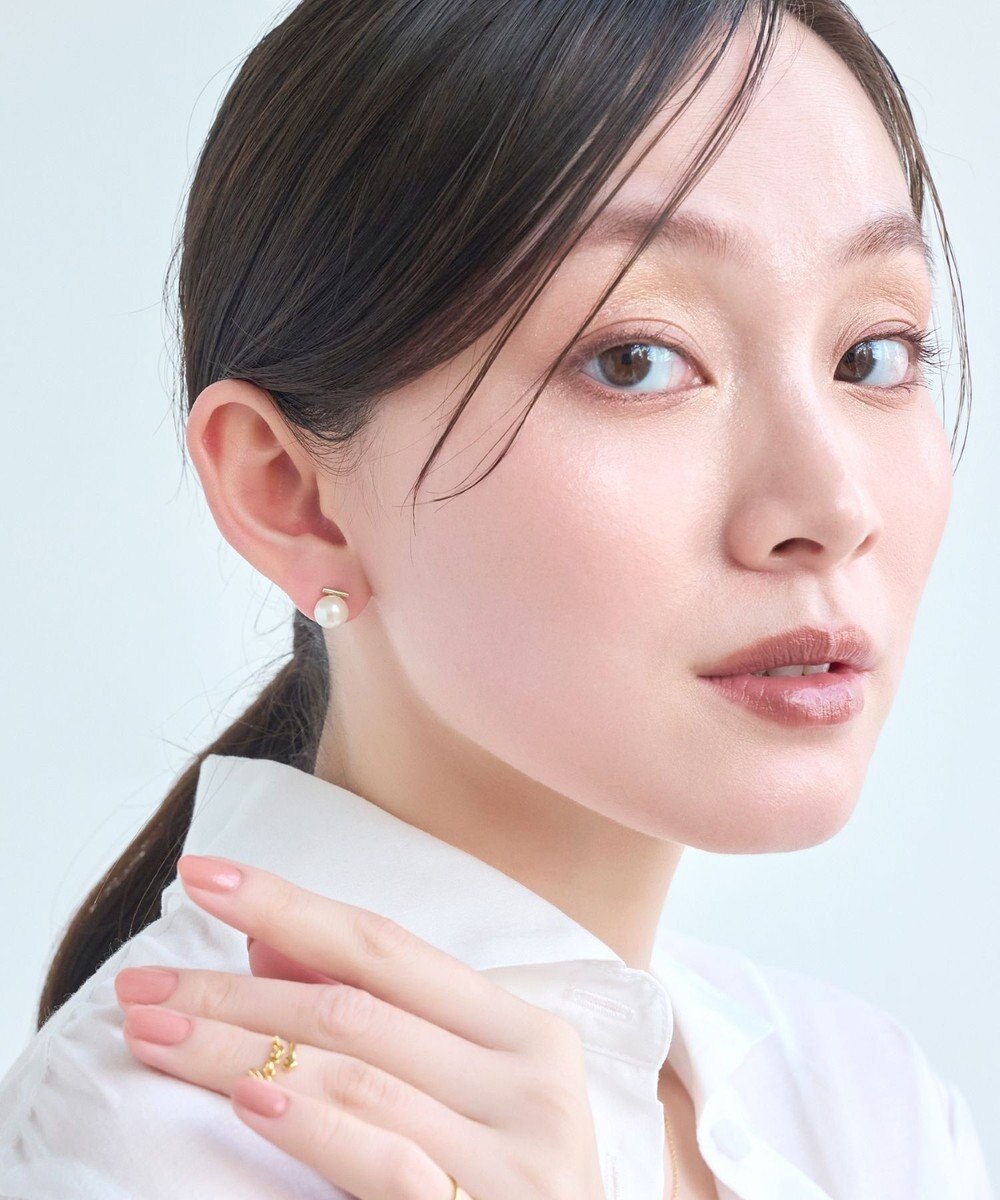 Phoebe 【金属アレルギー対応】パワーストーンバーピアス　パール 