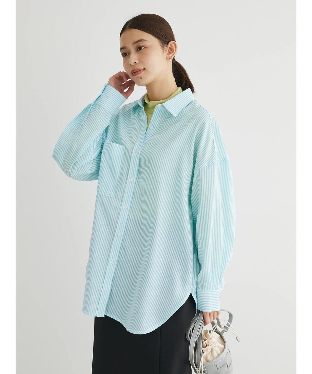 Green Parks イージーケア　ドビーストライプシャツ 
