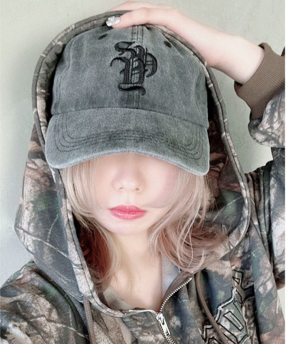 WEGO ロゴ刺繍ピグメントキャップ 