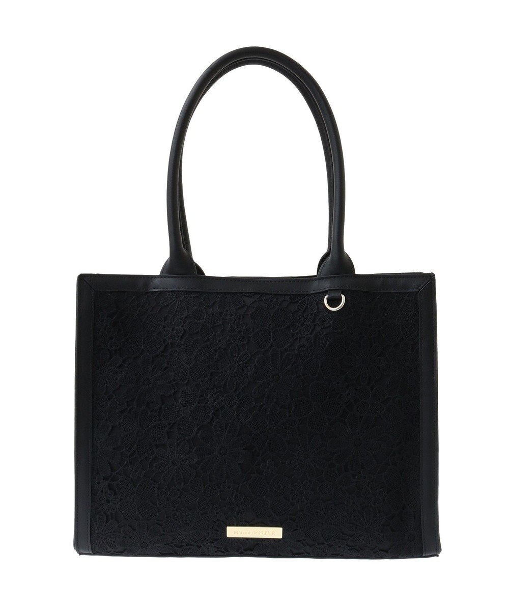 Maison de FLEUR EC限定フラワーレーススクエアトートバッグ 