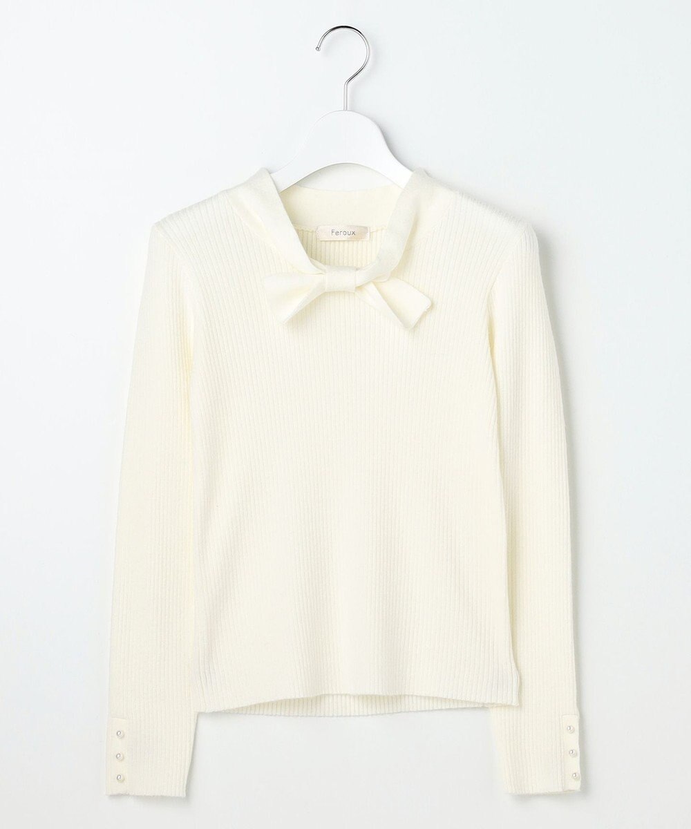 Feroux 【先行予約】リボンタイリブ ニット 