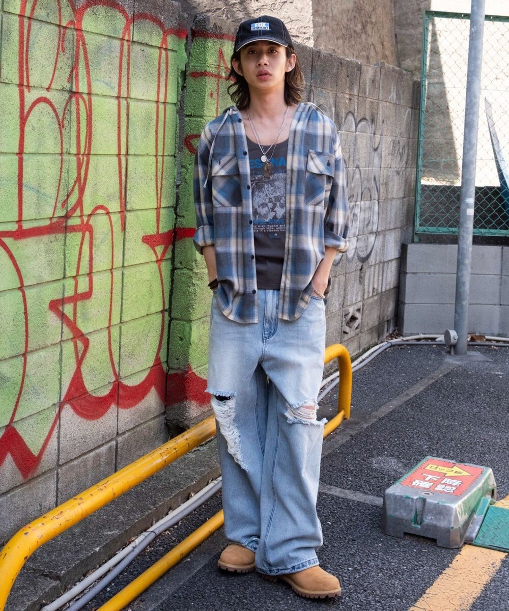 WEGO グラフィックリブタンクトップ 