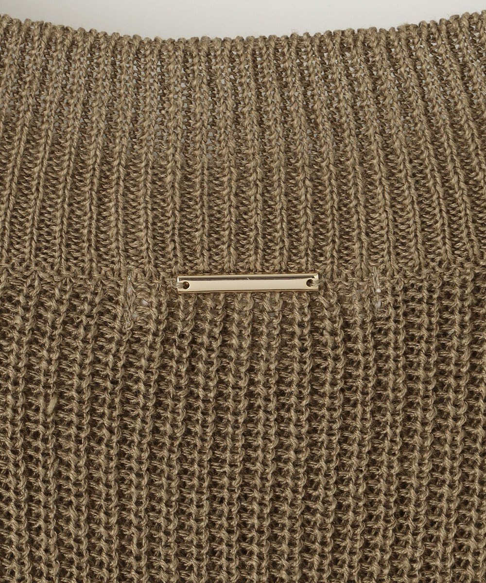 自由区 S 【洗える】リネンミドルゲージニット ベスト 