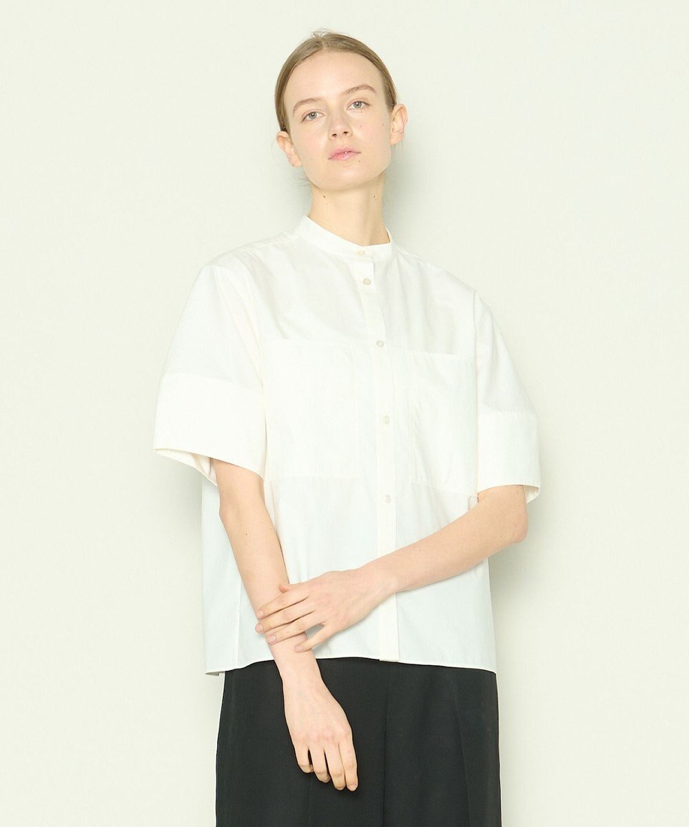 JOSEPH 【洗える】コットンシルク　フルオープンブラウス 