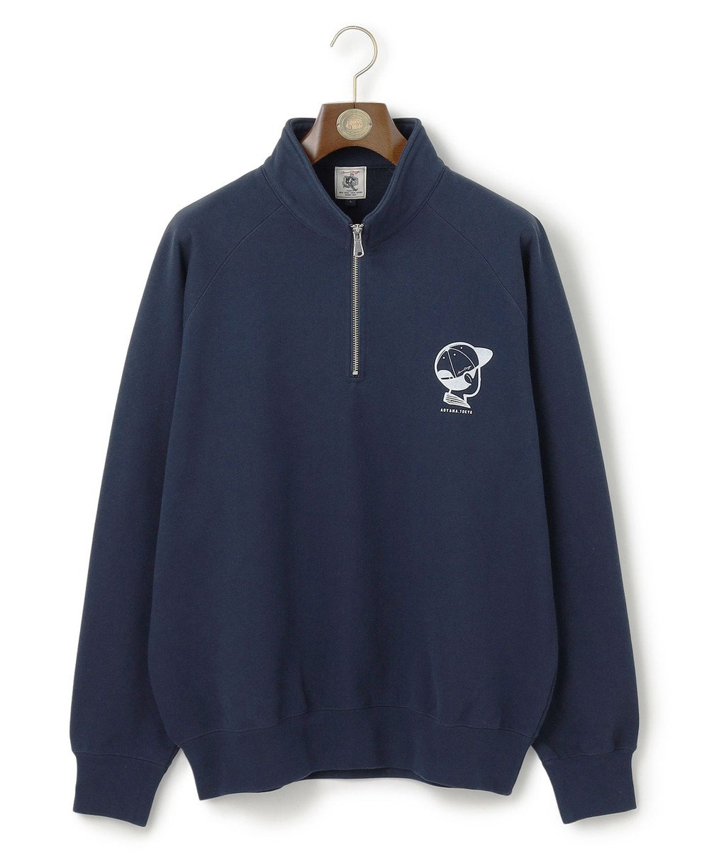 J.PRESS MEN 【AaronChang】【UNISEX】ワンポイントハーフジップ スウェットシャツ 