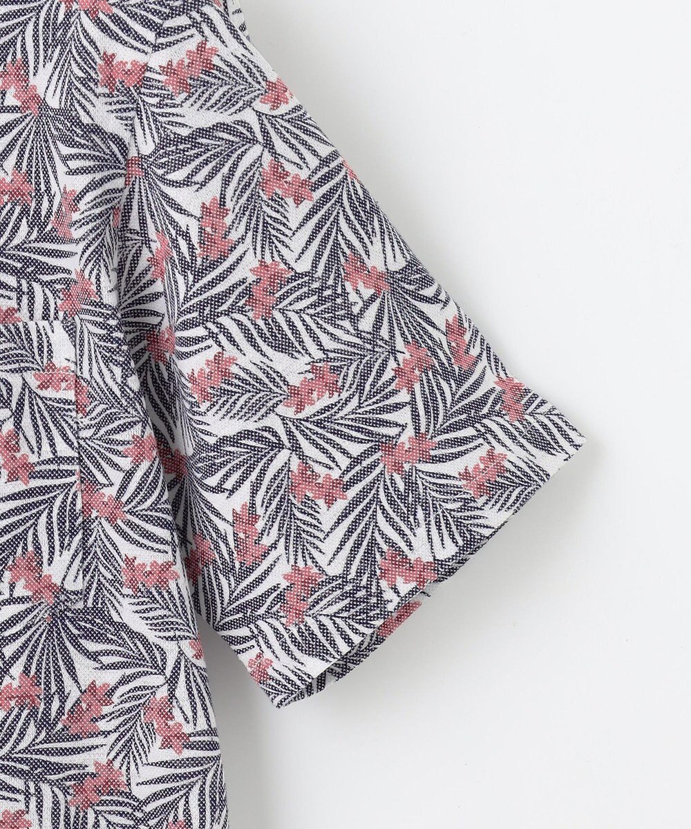 JOSEPH ABBOUD 【リネン素材/清涼感/吸水速乾】リネンハニカムプリント 半袖 シャツ 