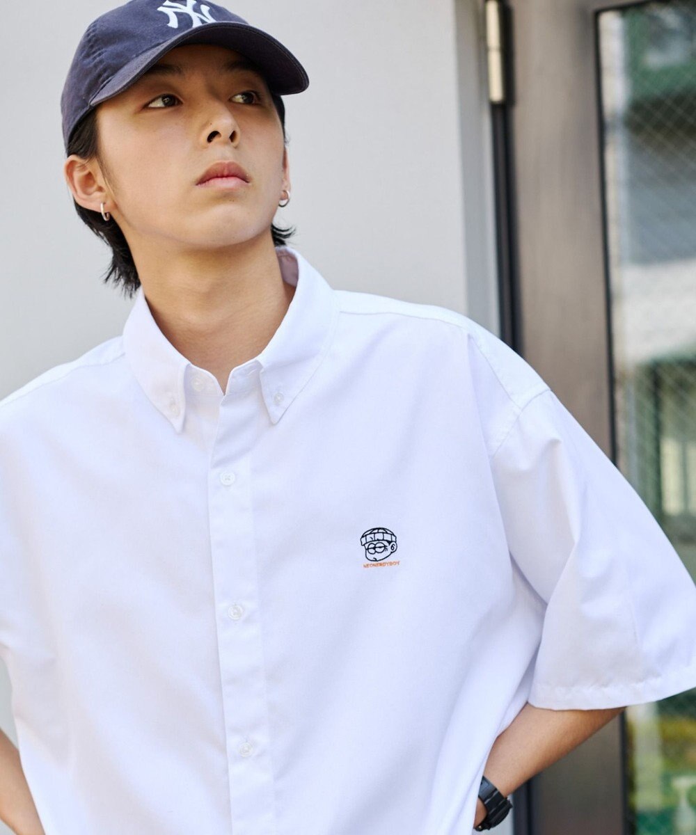 WEGO 【ユニセックス着用ITEM/MLサイズ展開】オックスフォードワンポイントシャツ（SS） 