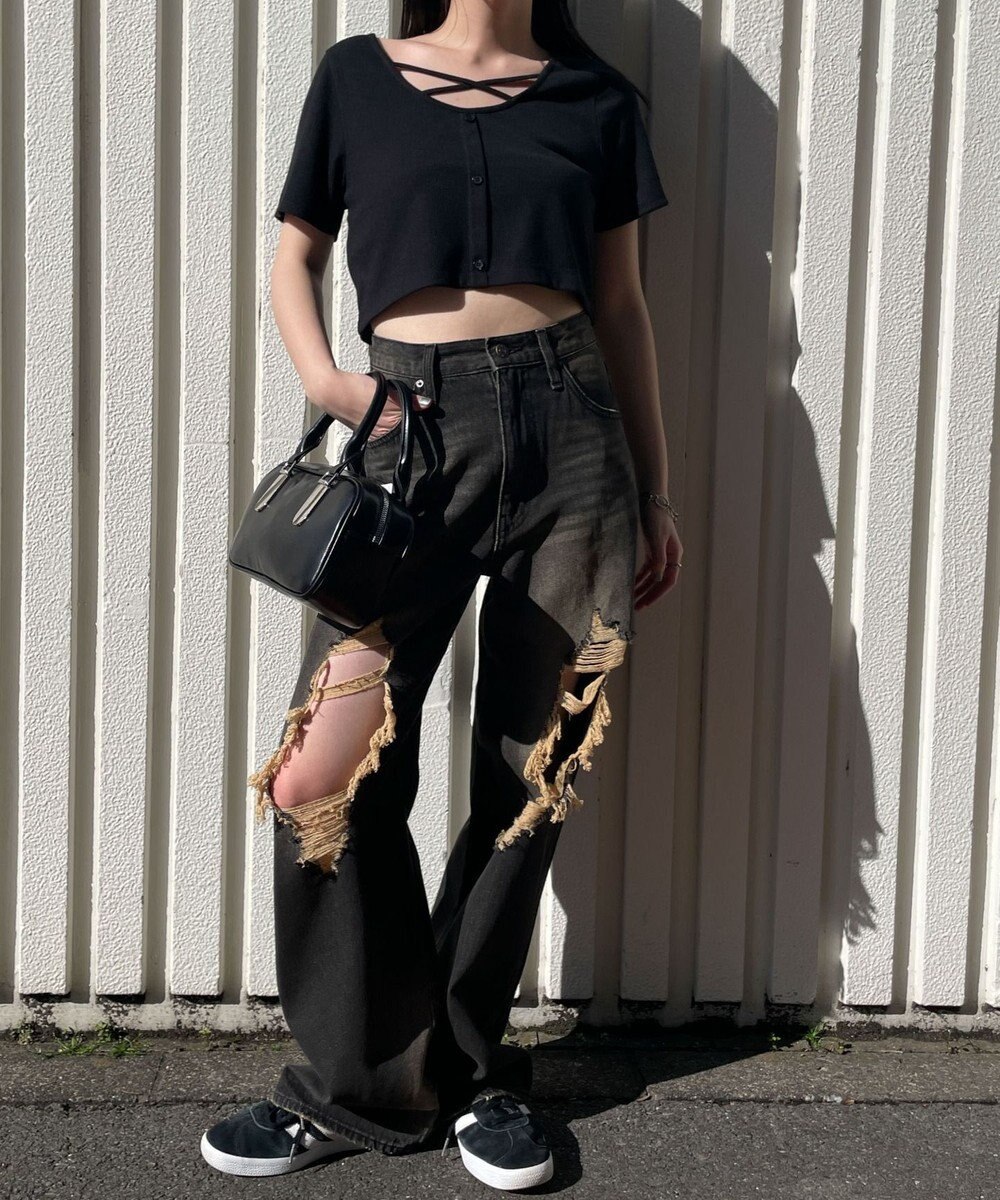 WEGO フロントクロスショートリブT 