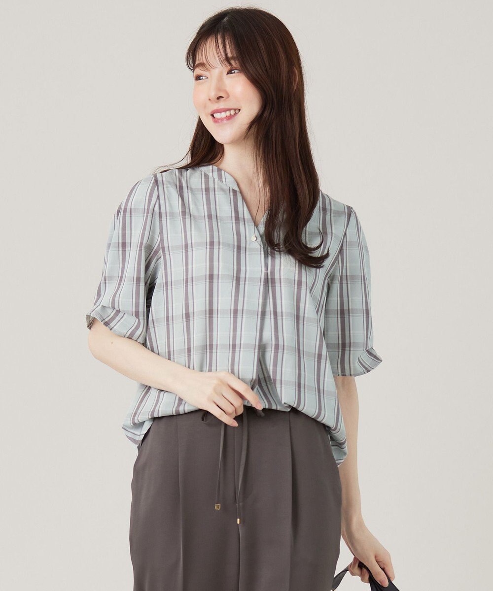 ANY SIS S 【洗える】ピケチェックT ブラウス 
