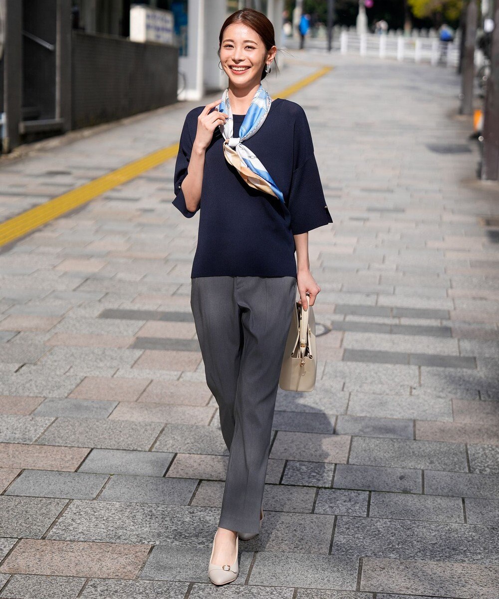 ANY SIS S エアリーストレッチ テーパードパンツ 