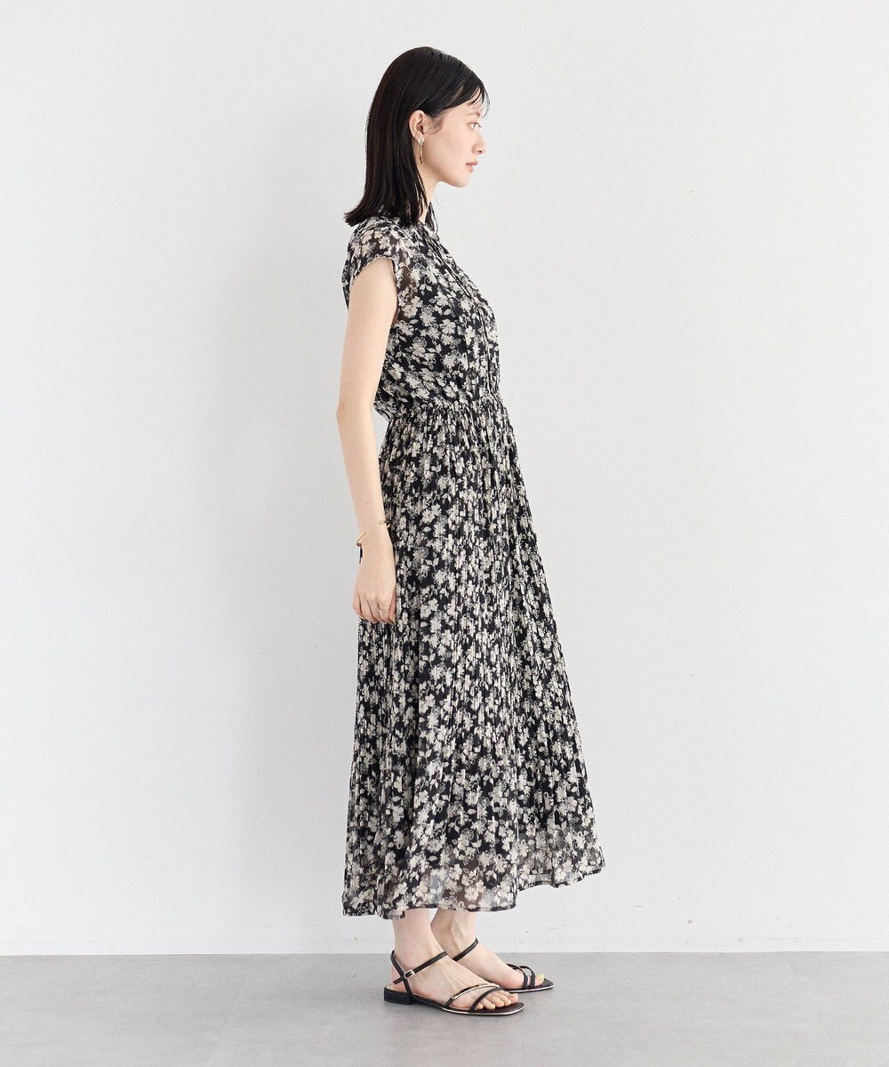 YECCA VECCA 花柄プリーツワンピース 
