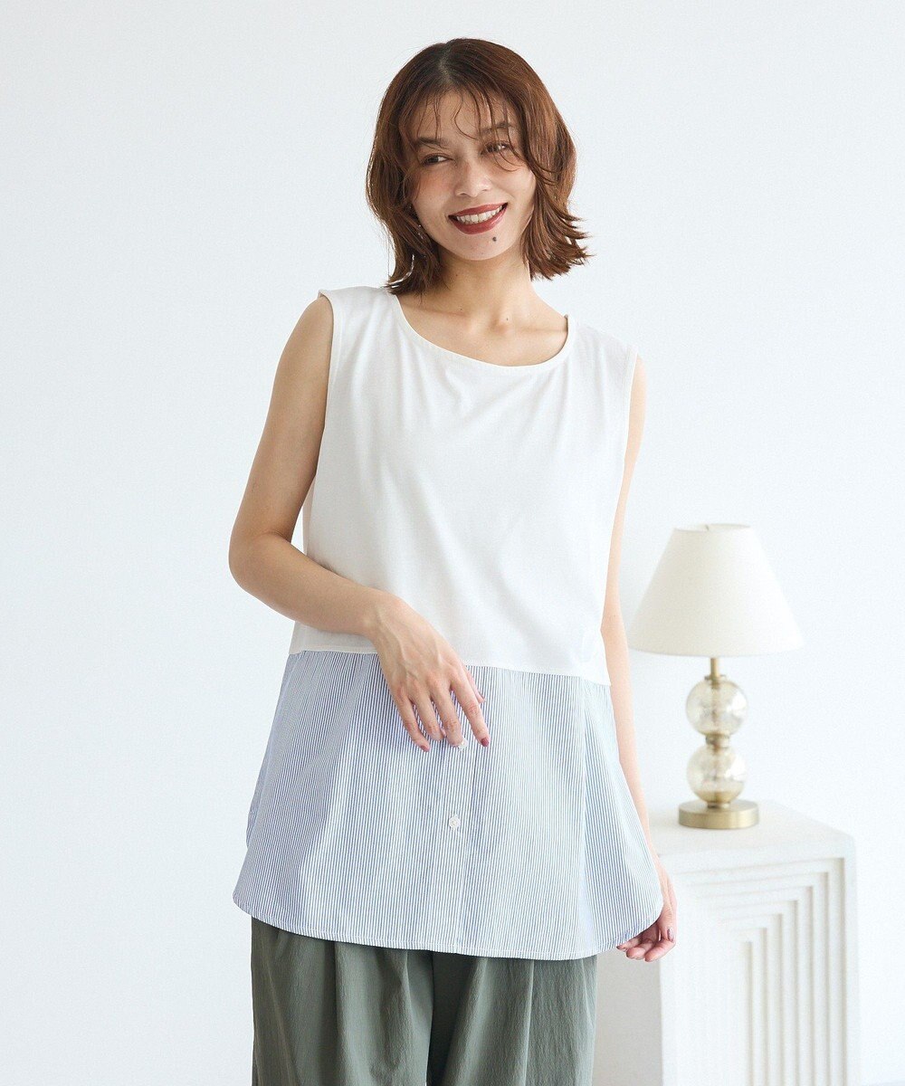 Green Parks ノースリーブドッキングホワイトインナー 