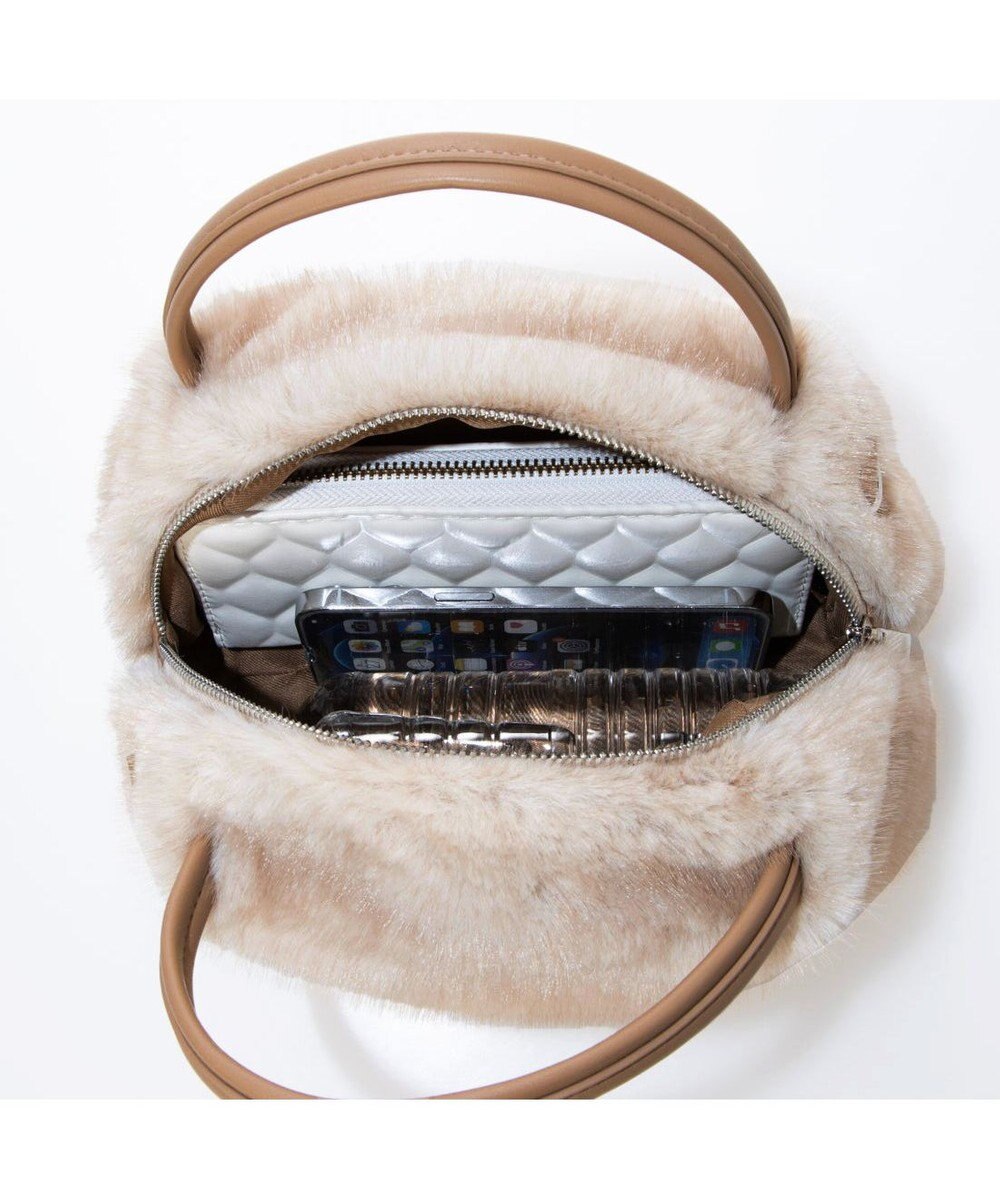 UNBILLION カシュカシュ cachecache / ミンク風エコファー2wayボックストート 