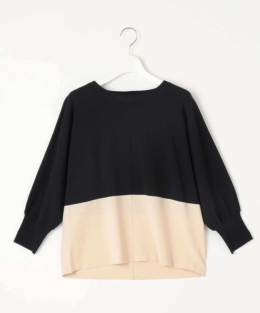 自由区 【洗える】クレープストレッチドルマンスリーブ7分袖 ニット 