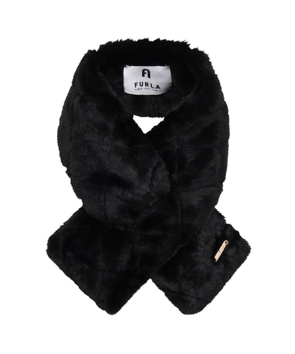 MOONBAT FURLA キルティングデザインフェイクファーマフラー 