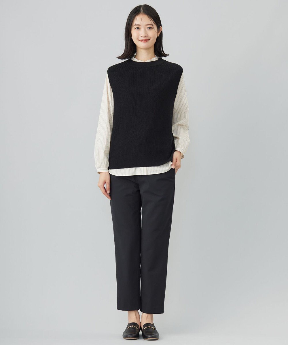 J.PRESS LADIES 【洗える】PLAIN WEAVE トロ  テーパード パンツ 