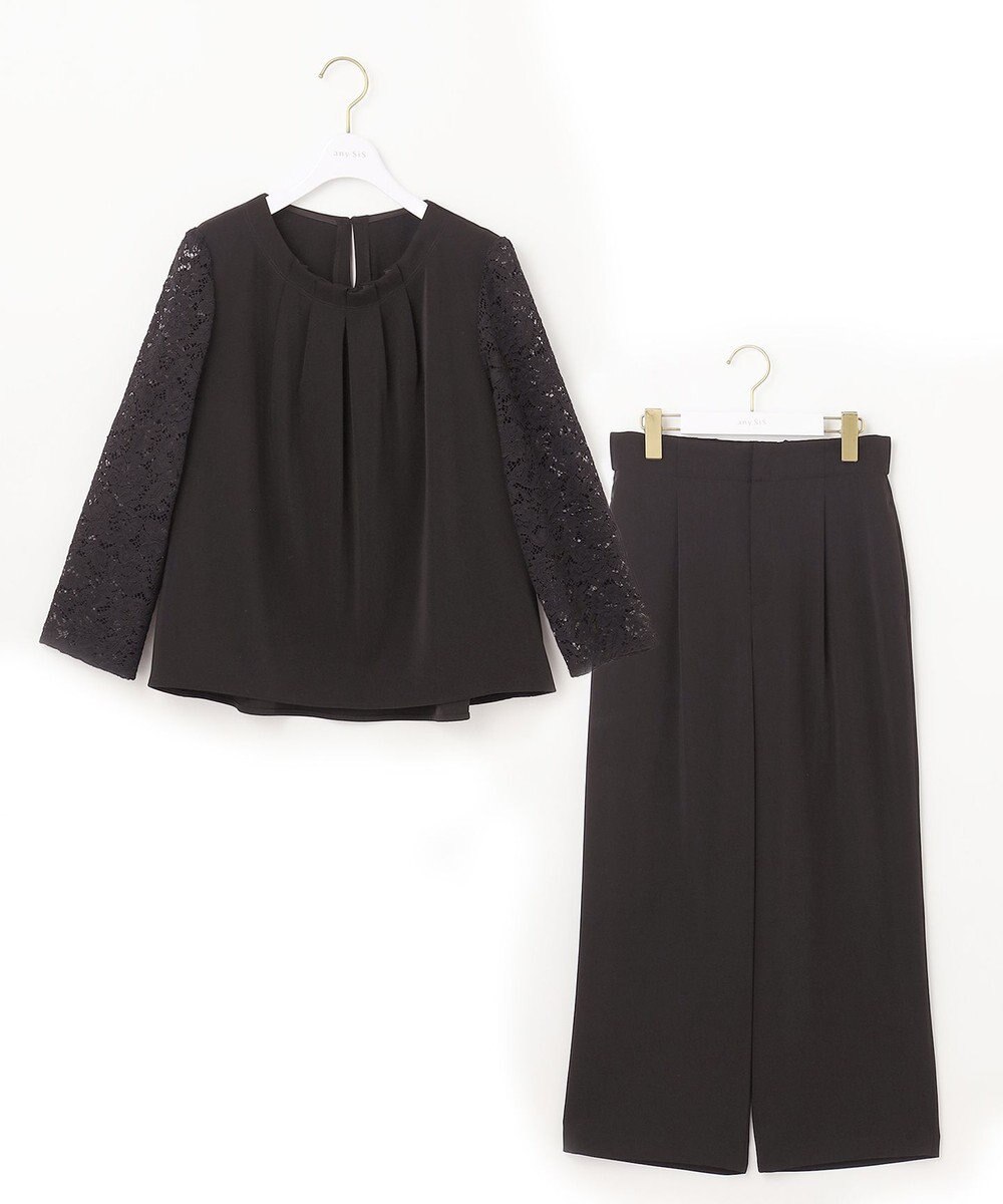 ANY SIS 【2SET】レーススリーブ ブラウス × パンツ セット 