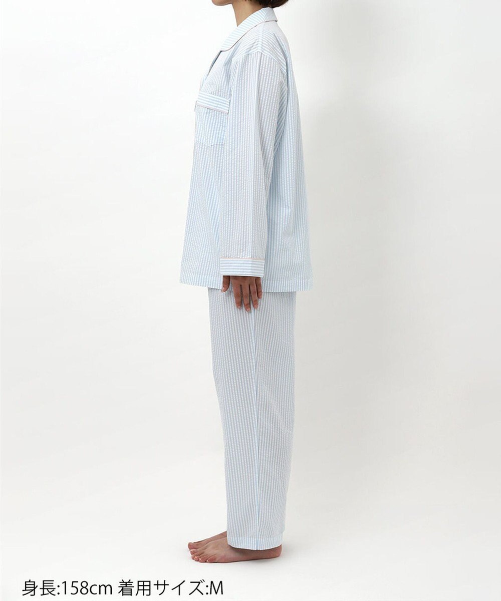 ワコール／睡眠科学 パジャマ 長袖 長ズボン 綿100%(本体) サッカー素材 レディース YDX344 睡眠科学／ワコール 