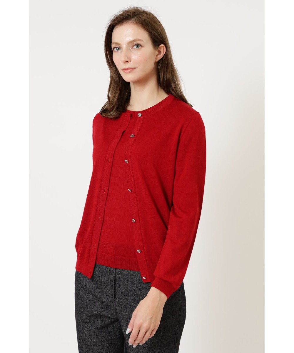 DAKS クルーネックウールニットカーディガン 