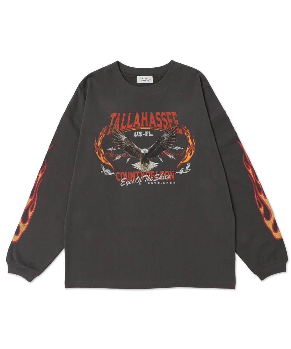 WEGO 【ユニセックス着用ITEM/MLサイズ展開】ヴィンテージライクグラフィックT（LS） 