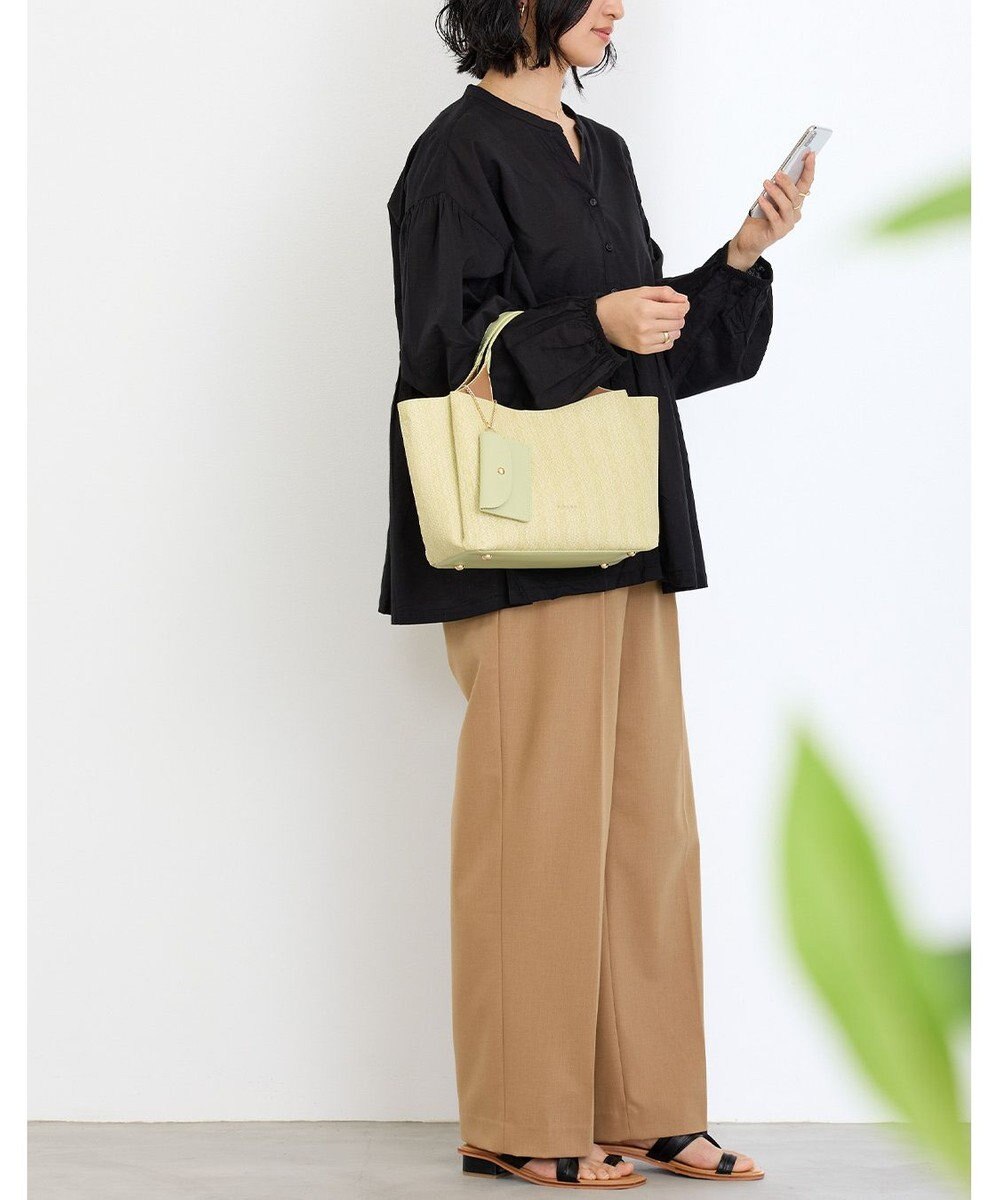 MioFIRANO ウーブンルックハンドバッグ 2WAY パスケース付き　FIRANO フィラノ 