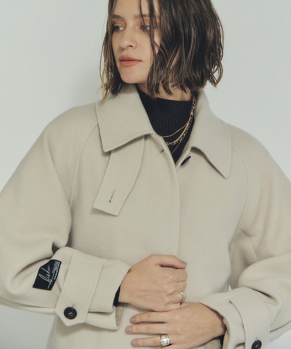 YECCA VECCA ウール混ステンカラーロングコート 