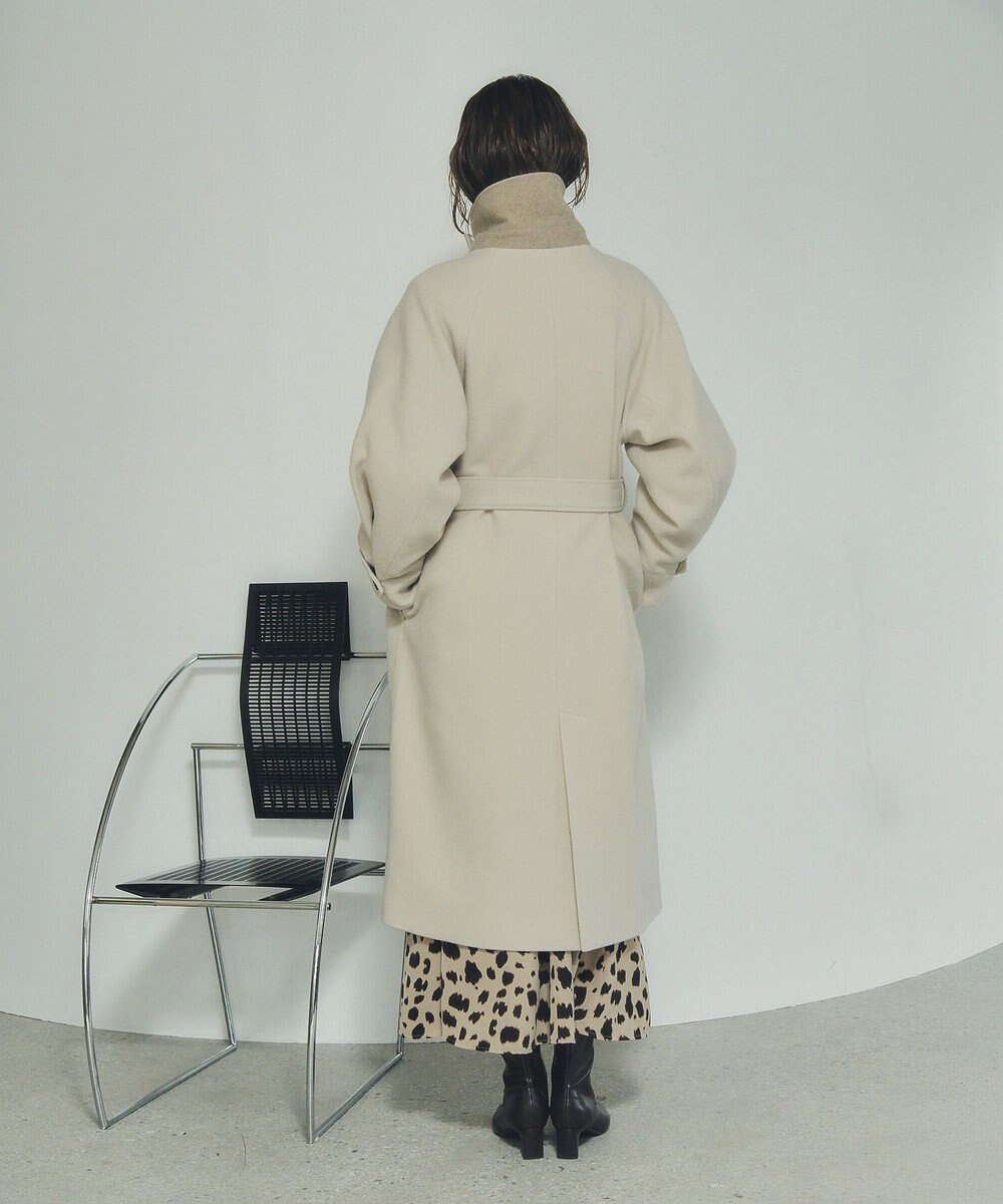 YECCA VECCA ウール混ステンカラーロングコート 