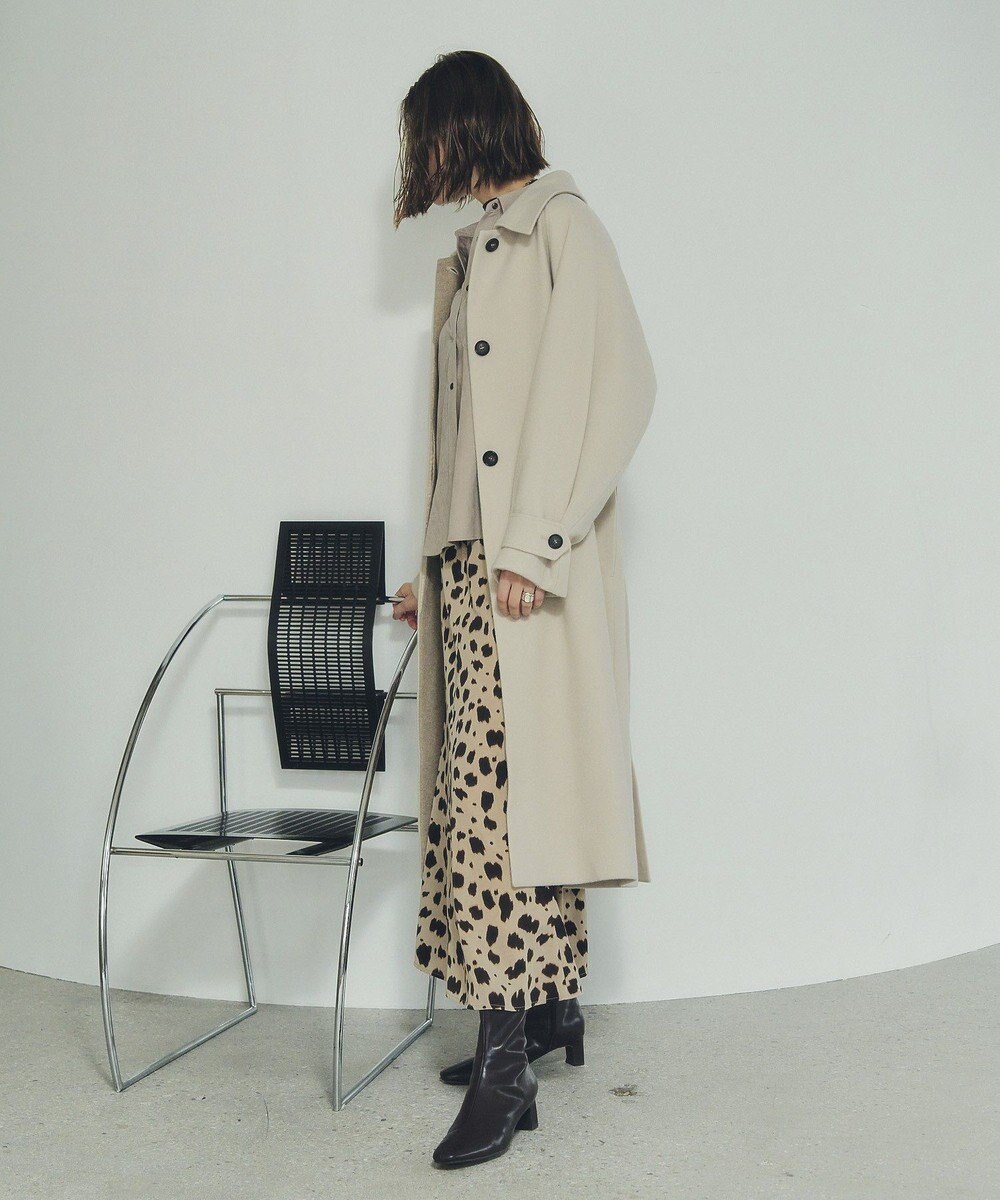 YECCA VECCA ウール混ステンカラーロングコート 