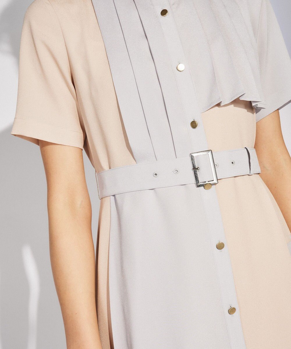 GRACE CONTINENTAL プリーツ配色ワンピース 