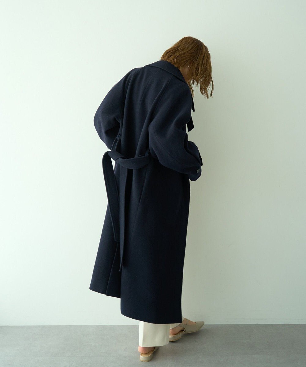 YECCA VECCA ウール混ステンカラーロングコート 