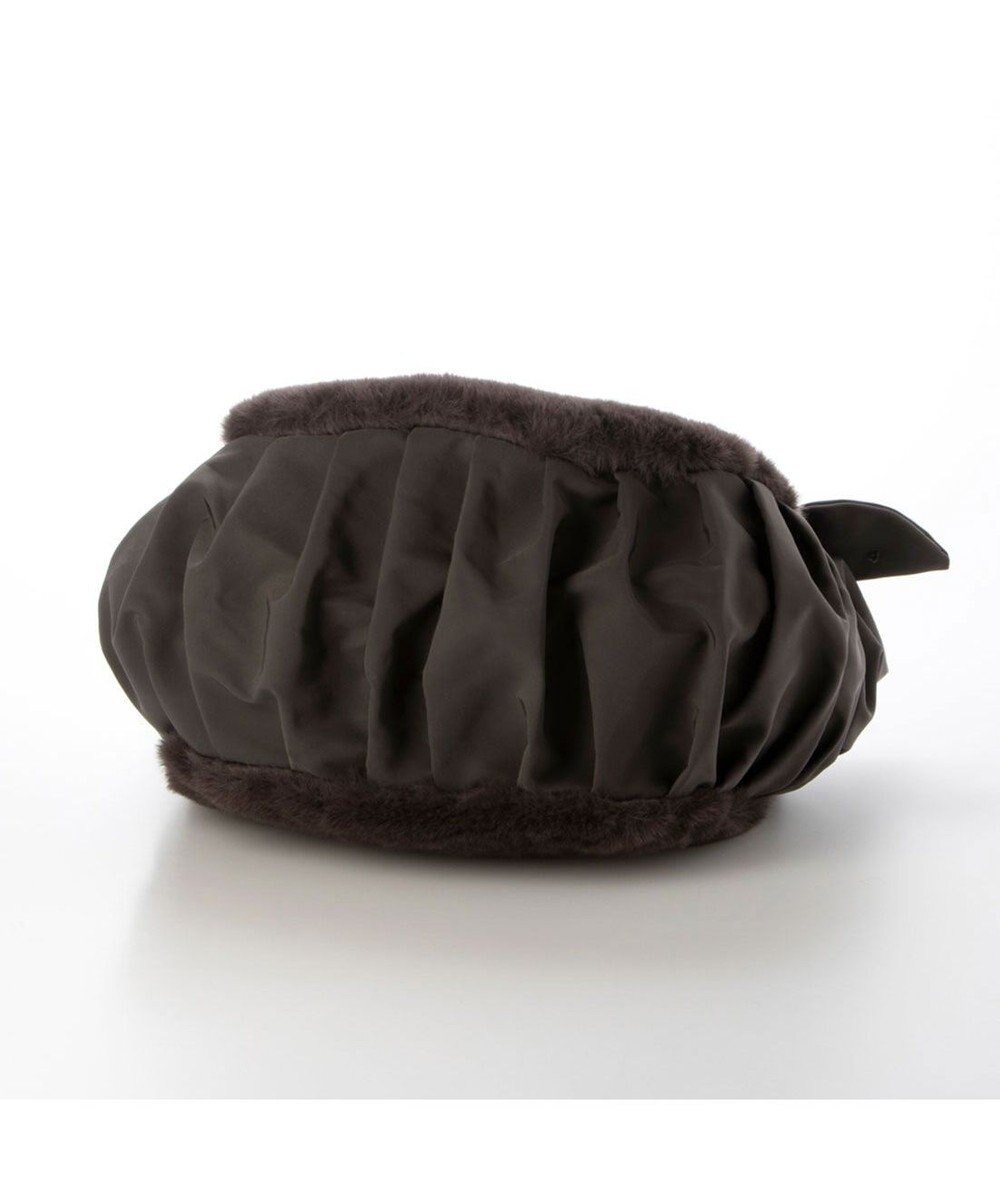 UNBILLION カシュカシュ cachecache / 下がりリボンエコファーコンビラウンドトート 