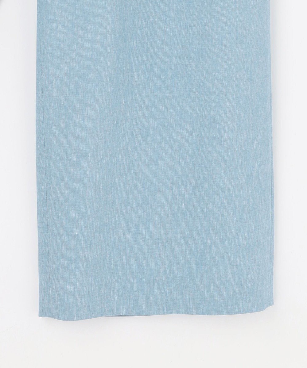 自由区 【セットアップ対応・楽チンキレイ見え】ソフトリネンダンガリーワイド パンツ 